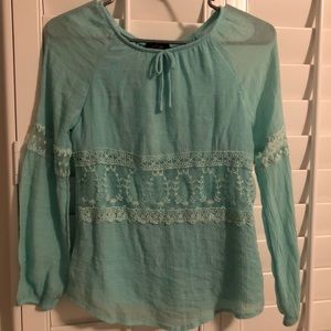 Blue Top w/ Lace